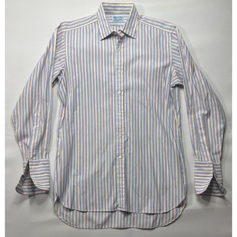 Hilditch &‎ Key Men's French Cuff Striped Button  Dress Shirt - 15-1/2 39cm*